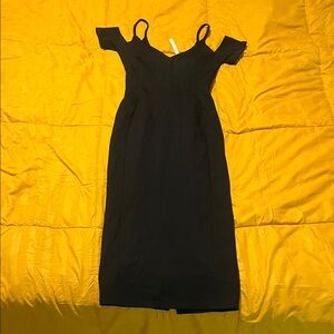 ASOS Black Cold Shoulder Midi Dress